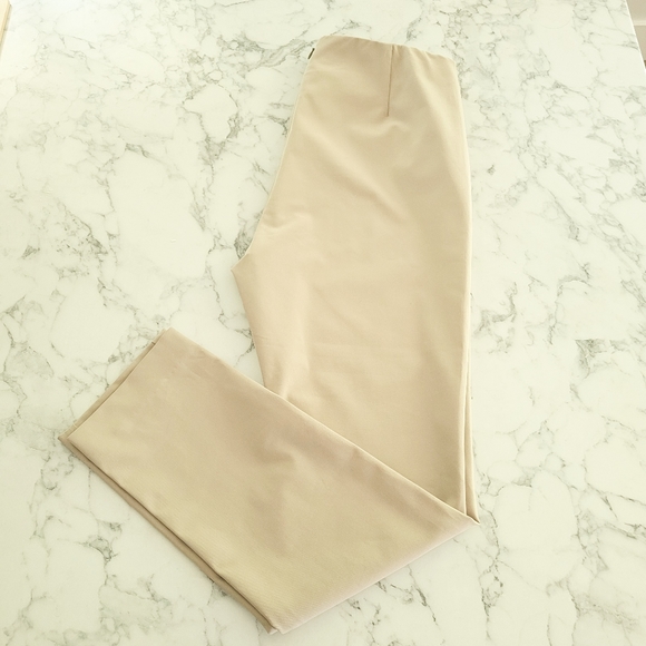 Theory Navalane Becker Stretch Ponte Skinny Pant Tan Size 12 Elastic Waist - Picture 5 of 12